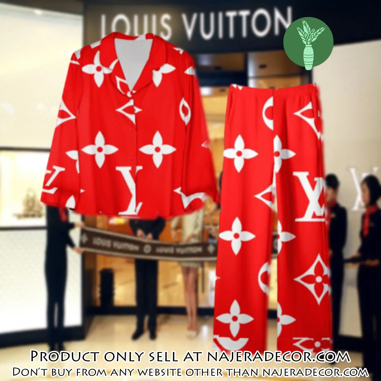 Trending luxury lv satin pajama set pjs1094 njr3800380